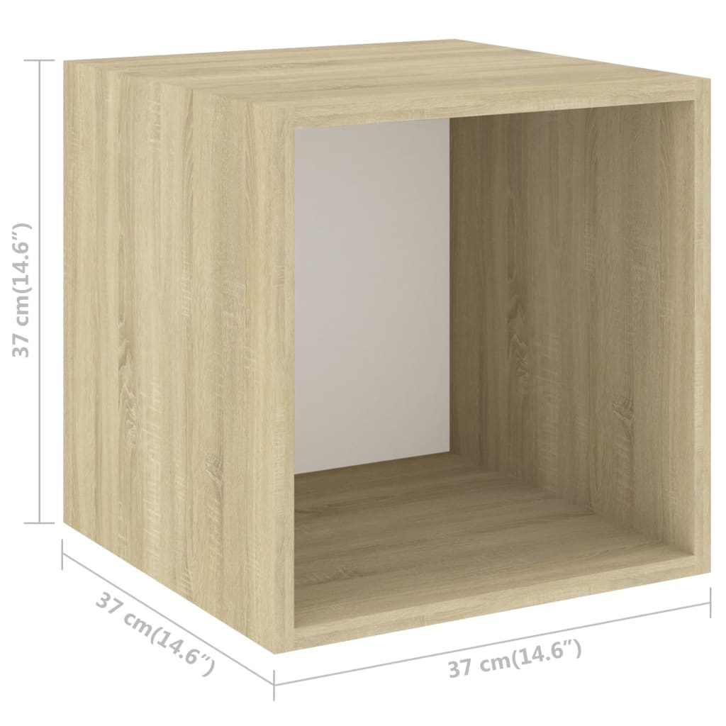 Wandschränke 2 Stk. Weiß Sonoma-Eiche 37x37x37 cm Holzwerkstoff
