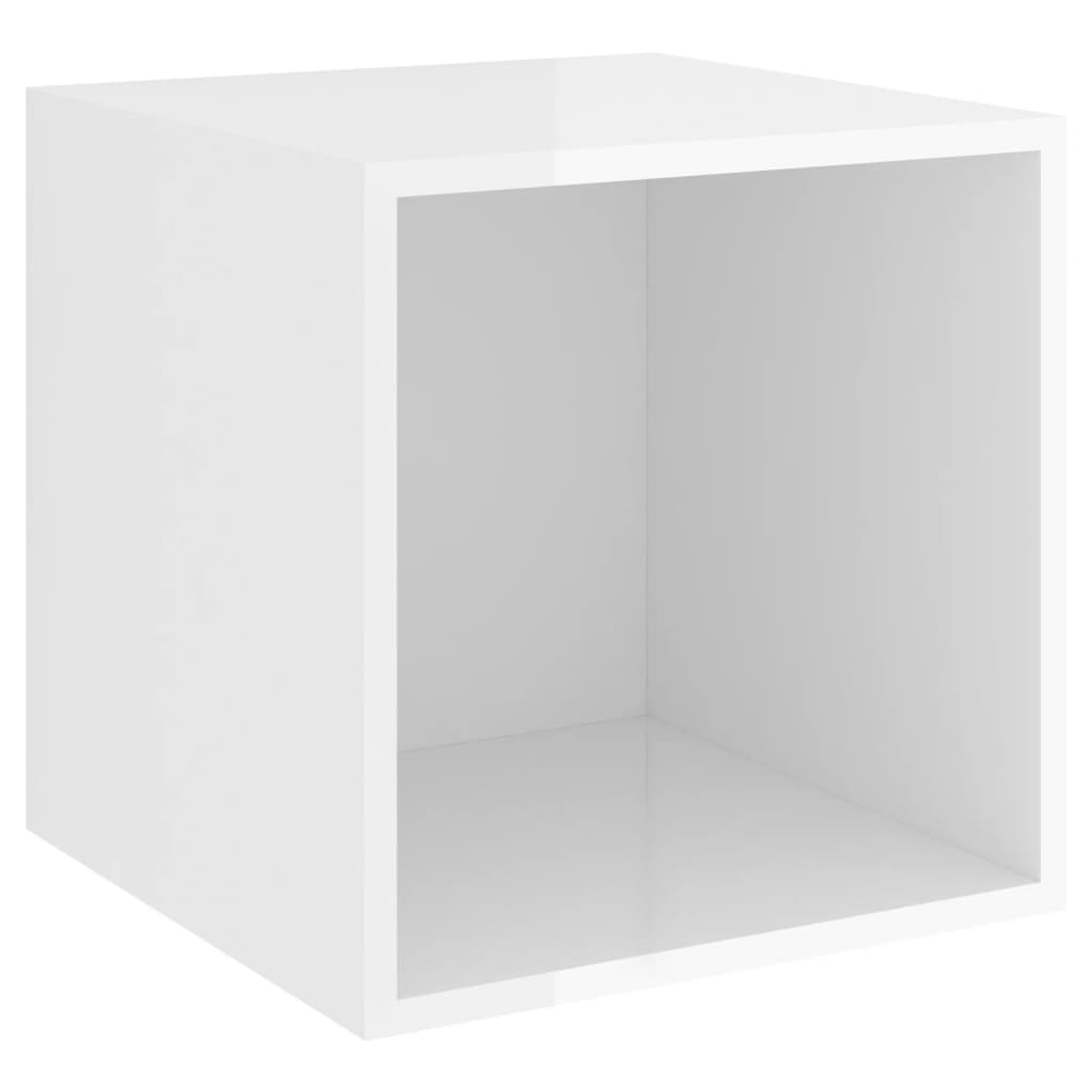 Wandschränke 2 Stk. Hochglanz-Weiß 37x37x37 cm Holzwerkstoff
