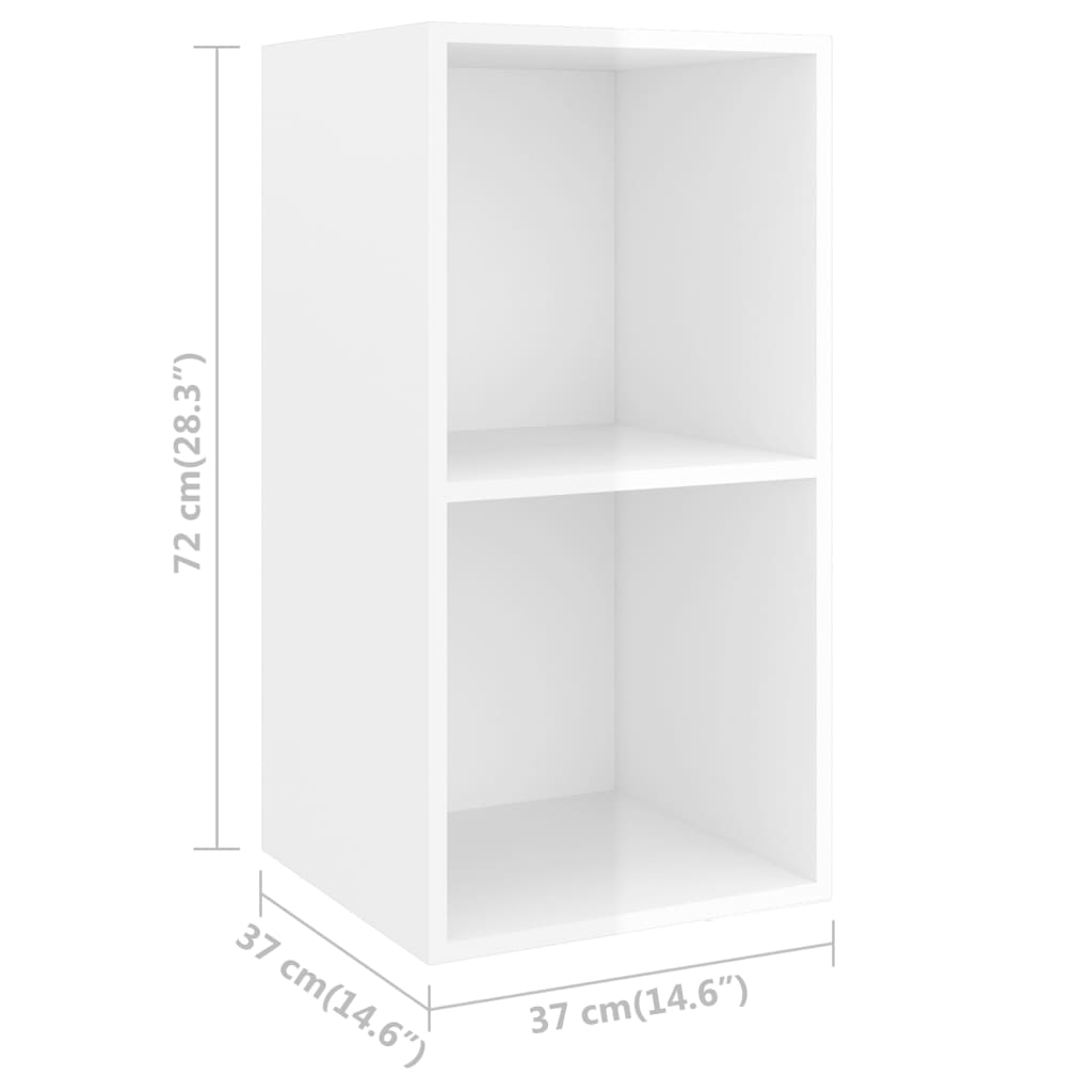 TV-Wandschrank Hochglanz-Weiß 37x37x72 cm Holzwerkstoff