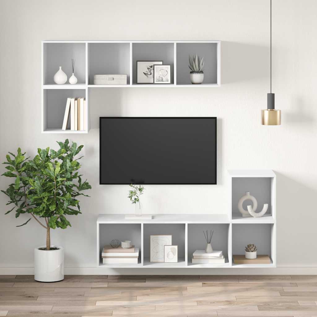 TV-Wandschrank Weiß 37x37x107 cm Holzwerkstoff