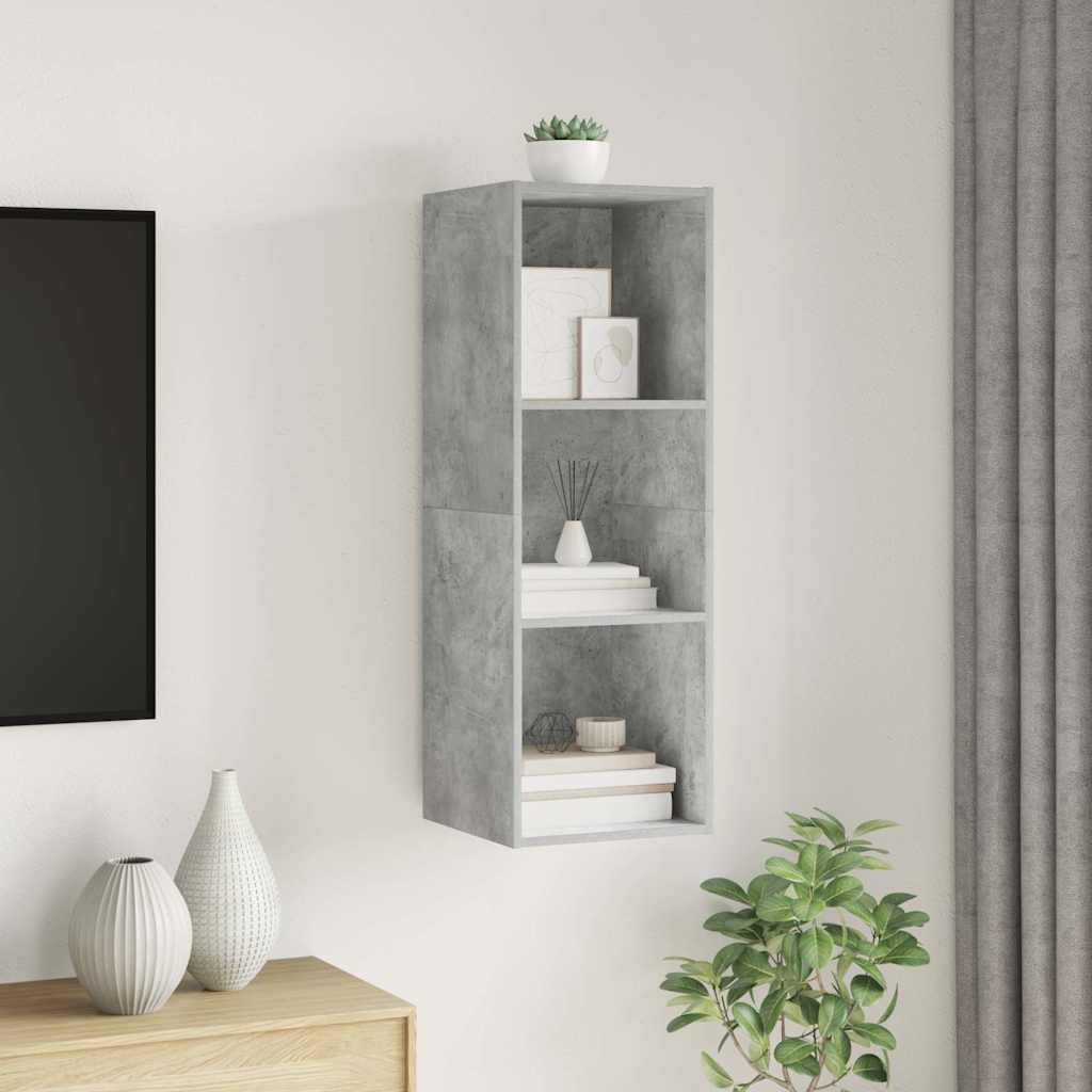 TV-Wandschrank Betongrau 37x37x107 cm Holzwerkstoff