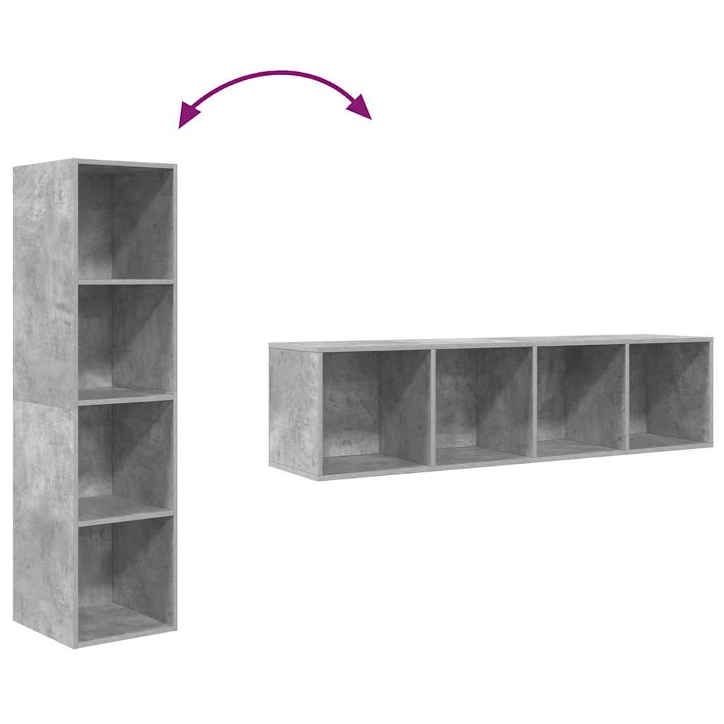 TV-Wandschrank Betongrau 37x37x142,5 cm Holzwerkstoff