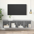 TV-Wandschrank Betongrau 37x37x142,5 cm Holzwerkstoff