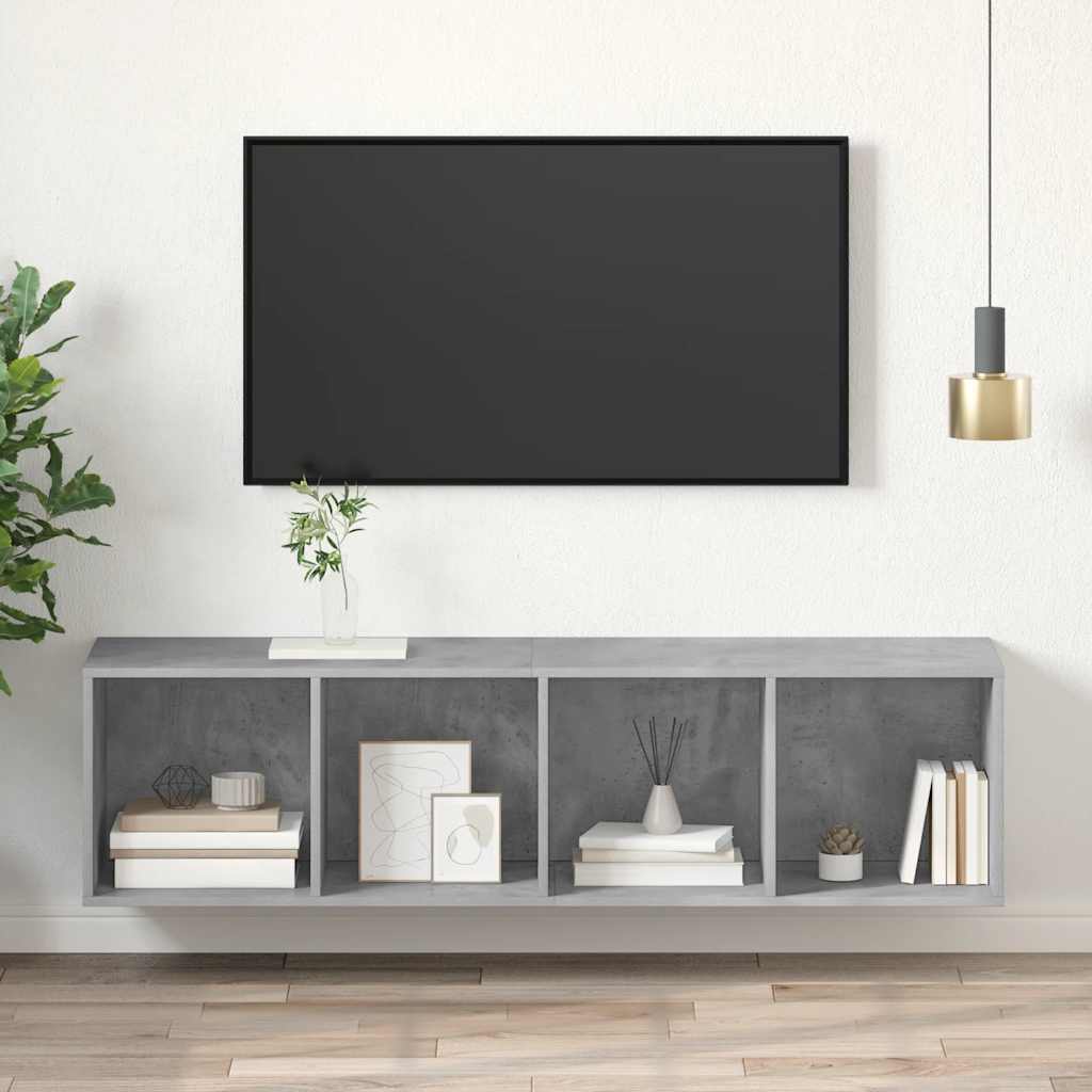 TV-Wandschrank Betongrau 37x37x142,5 cm Holzwerkstoff