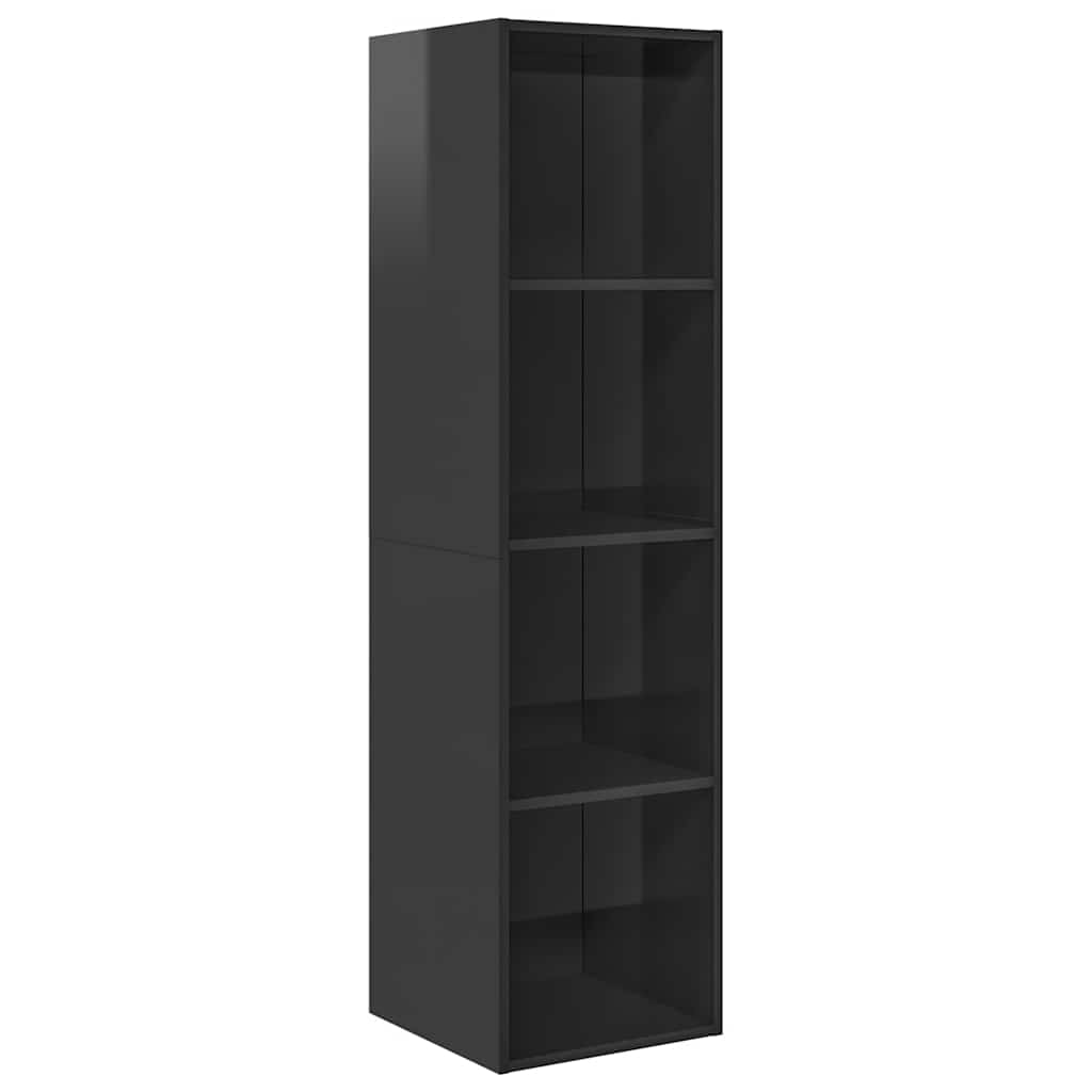 TV-Wandschrank Hochglanz-Grau 37x37x142,5 cm Holzwerkstoff