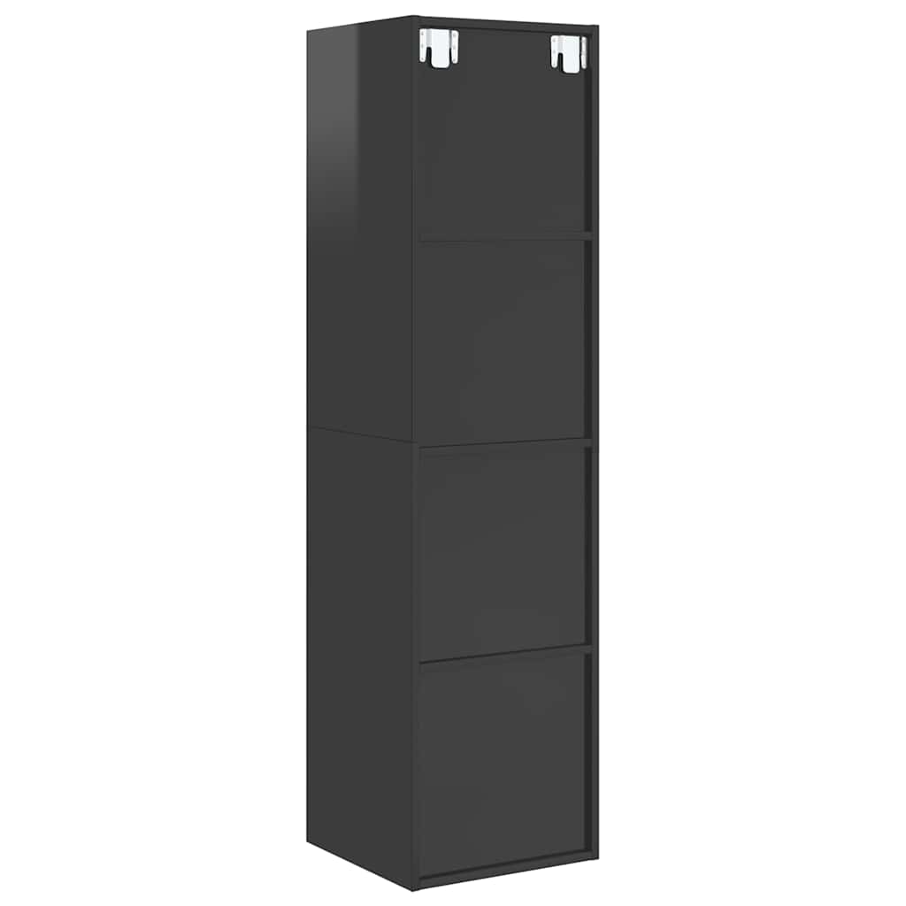 TV-Wandschrank Hochglanz-Grau 37x37x142,5 cm Holzwerkstoff