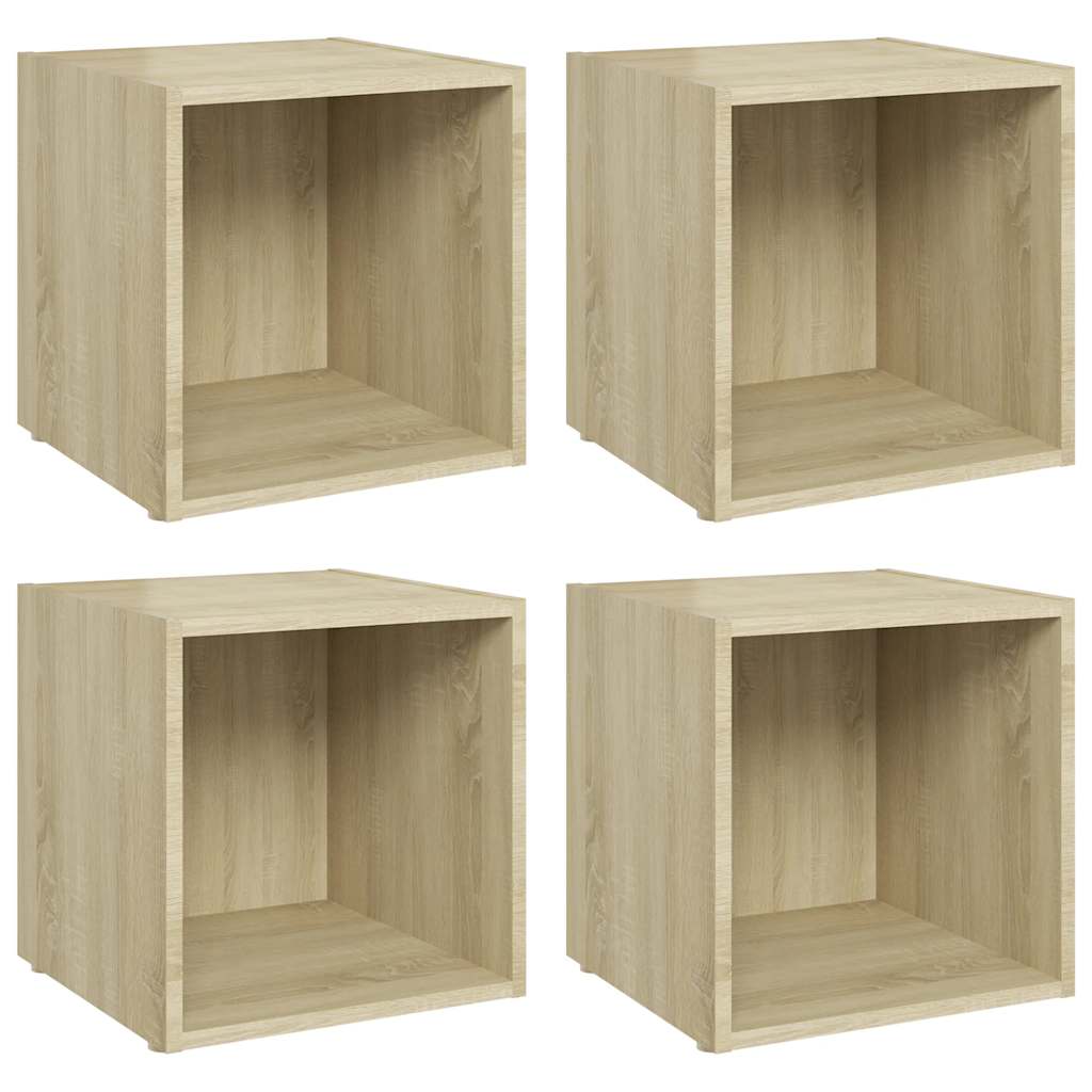 TV-Schränke 4 Stk. Sonoma-Eiche 37x35x37 cm Holzwerkstoff