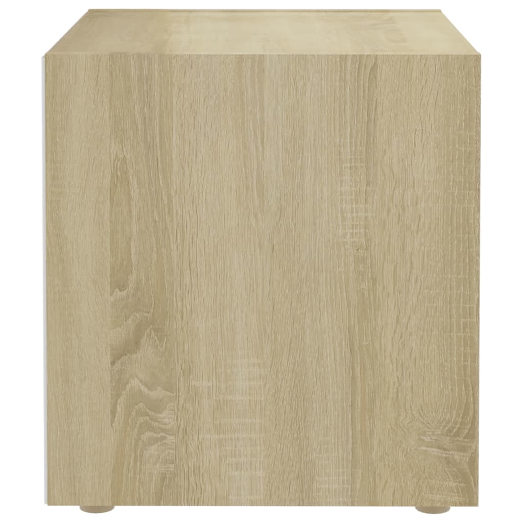 TV-Schränke 2 Stk. Weiß Sonoma-Eiche 37x35x37 cm Holzwerkstoff