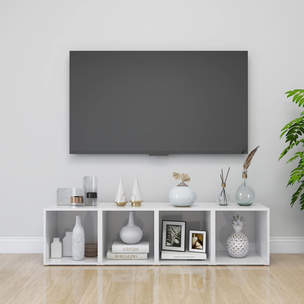 TV-Schrank Hochglanz-Weiß 37x35x37 cm Holzwerkstoff