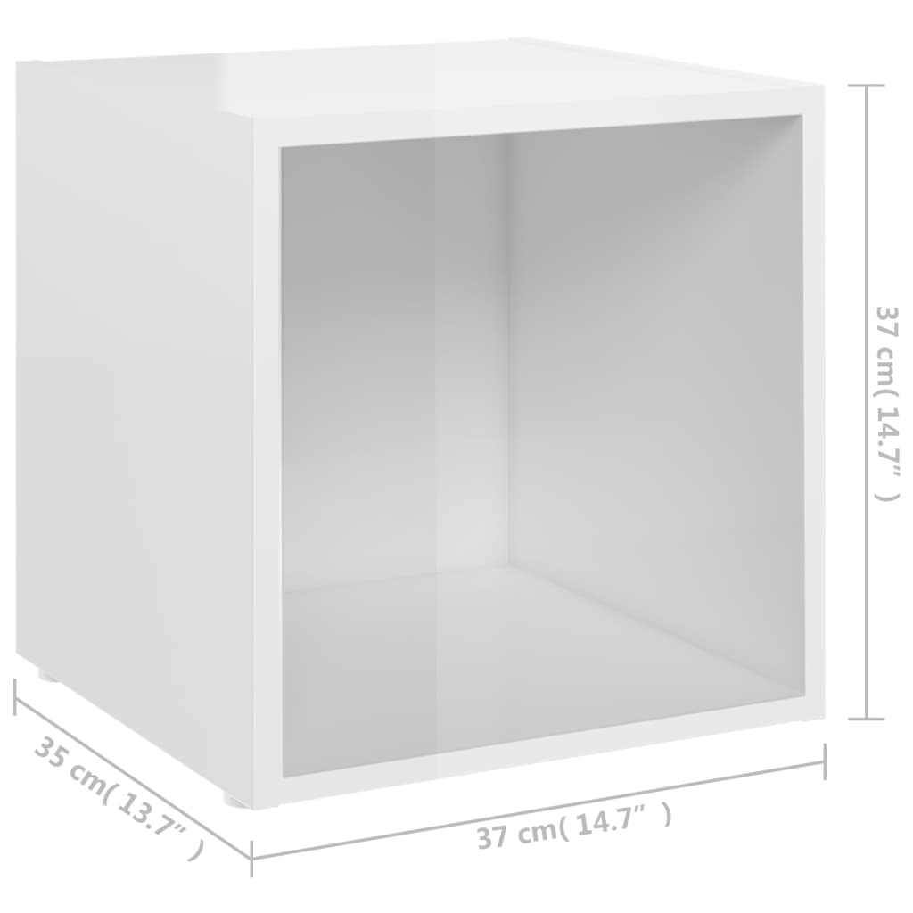 TV-Schrank Hochglanz-Weiß 37x35x37 cm Holzwerkstoff