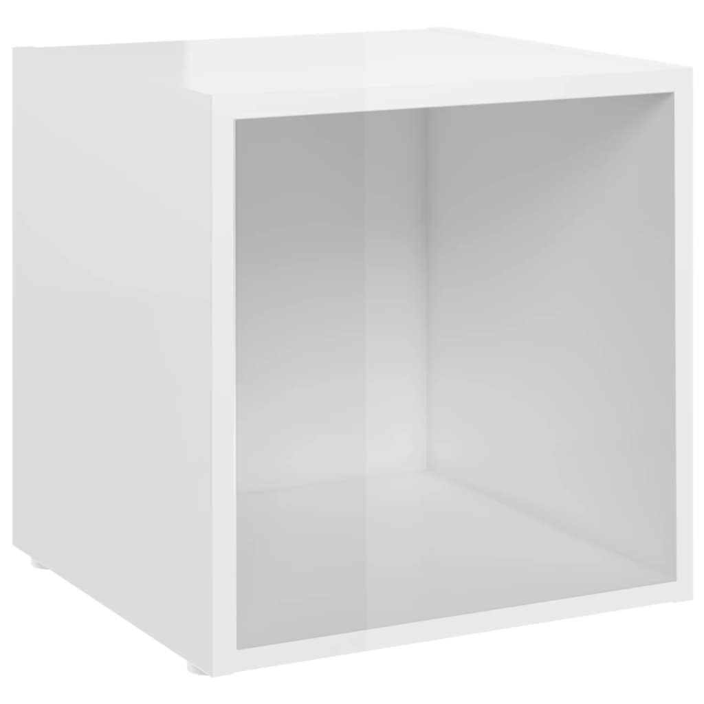 TV-Schränke 2 Stk. Hochglanz-Weiß 37x35x37 cm Holzwerkstoff
