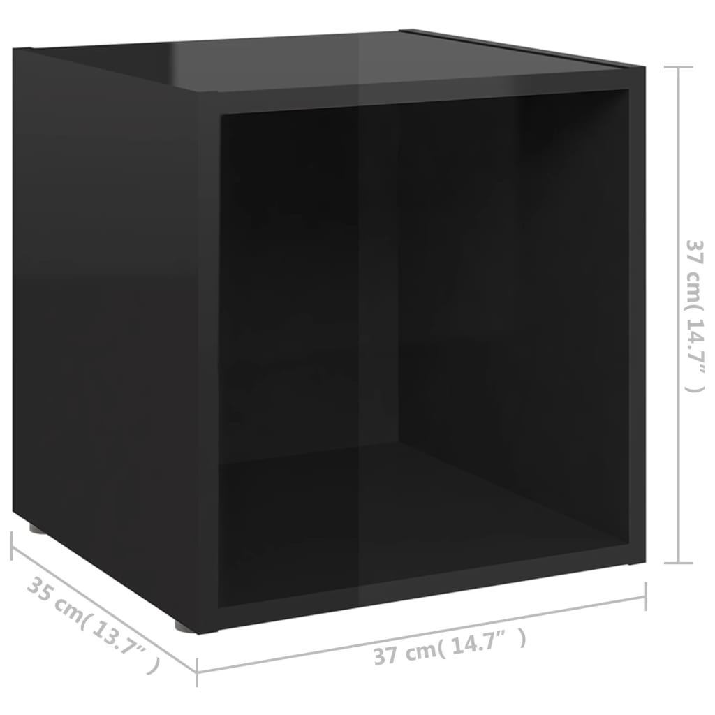TV-Schrank Hochglanz-Schwarz 37x35x37 cm Holzwerkstoff