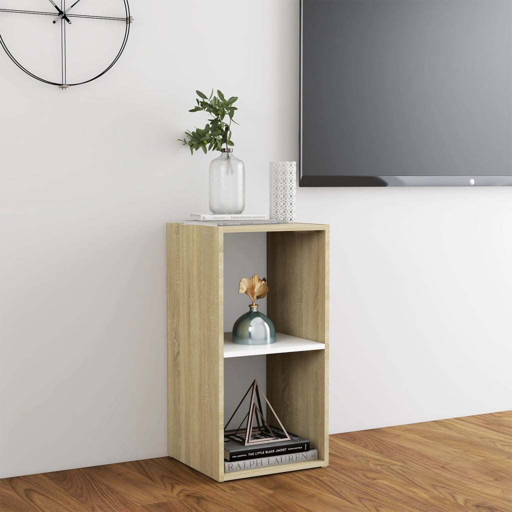 TV-Schrank Weiß Sonoma-Eiche 72x35x36,5 cm Holzwerkstoff