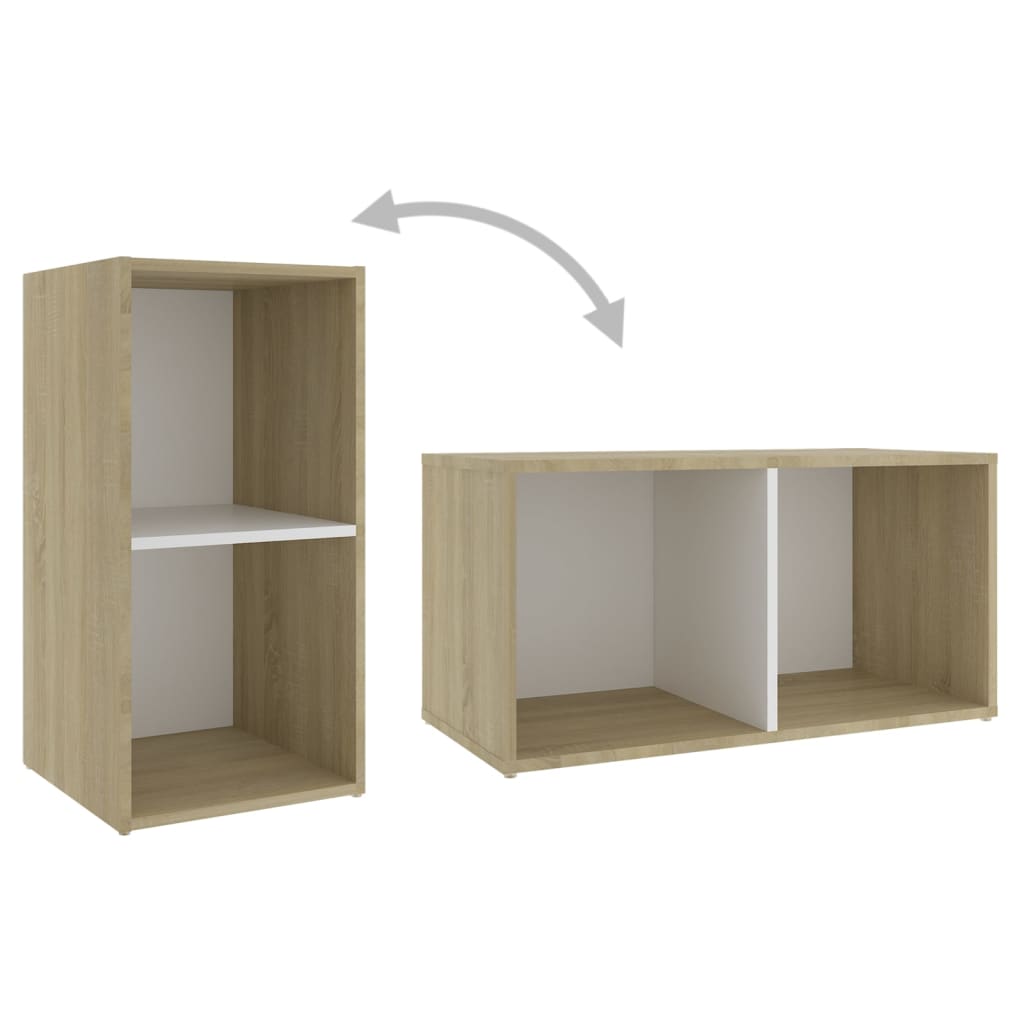 TV-Schrank Weiß Sonoma-Eiche 72x35x36,5 cm Holzwerkstoff