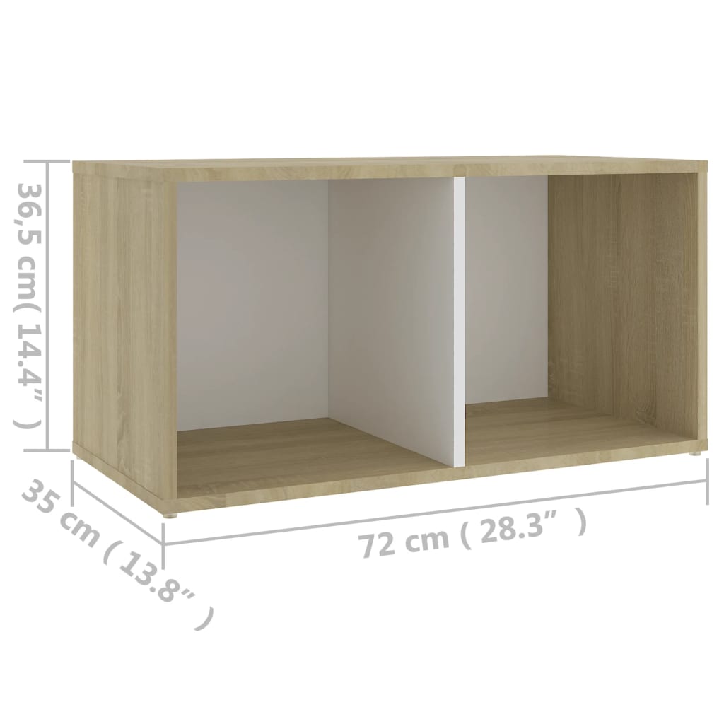 TV-Schrank Weiß Sonoma-Eiche 72x35x36,5 cm Holzwerkstoff