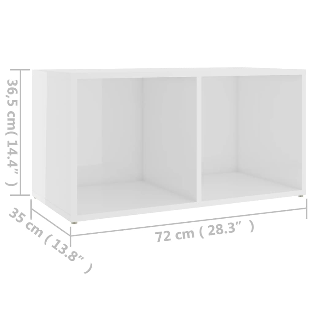TV-Schrank Hochglanz-Weiß 72x35x36,5 cm Holzwerkstoff