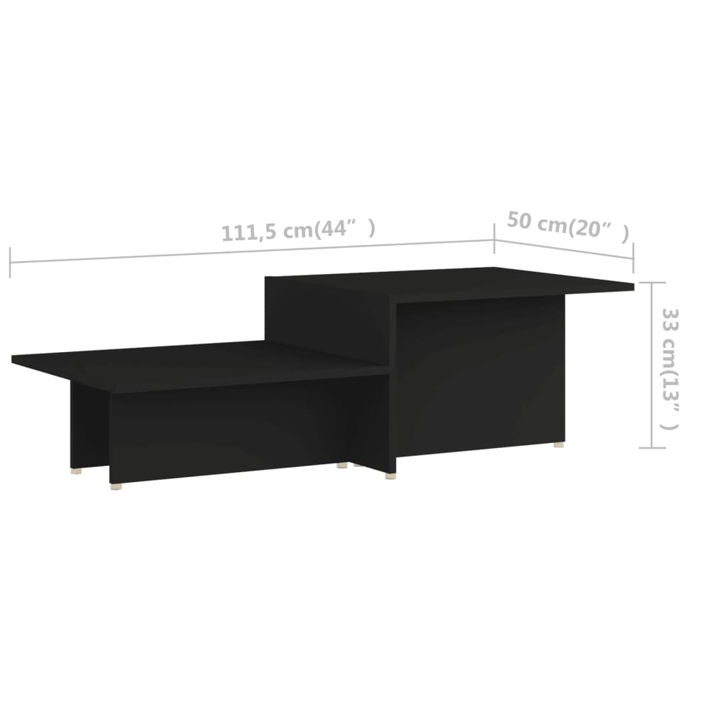 Couchtisch Schwarz 111,5x50x33 cm Holzwerkstoff