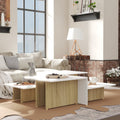 Couchtische 2Stk. Sonoma-Eiche Weiß 111,5x50x33cm Holzwerkstoff