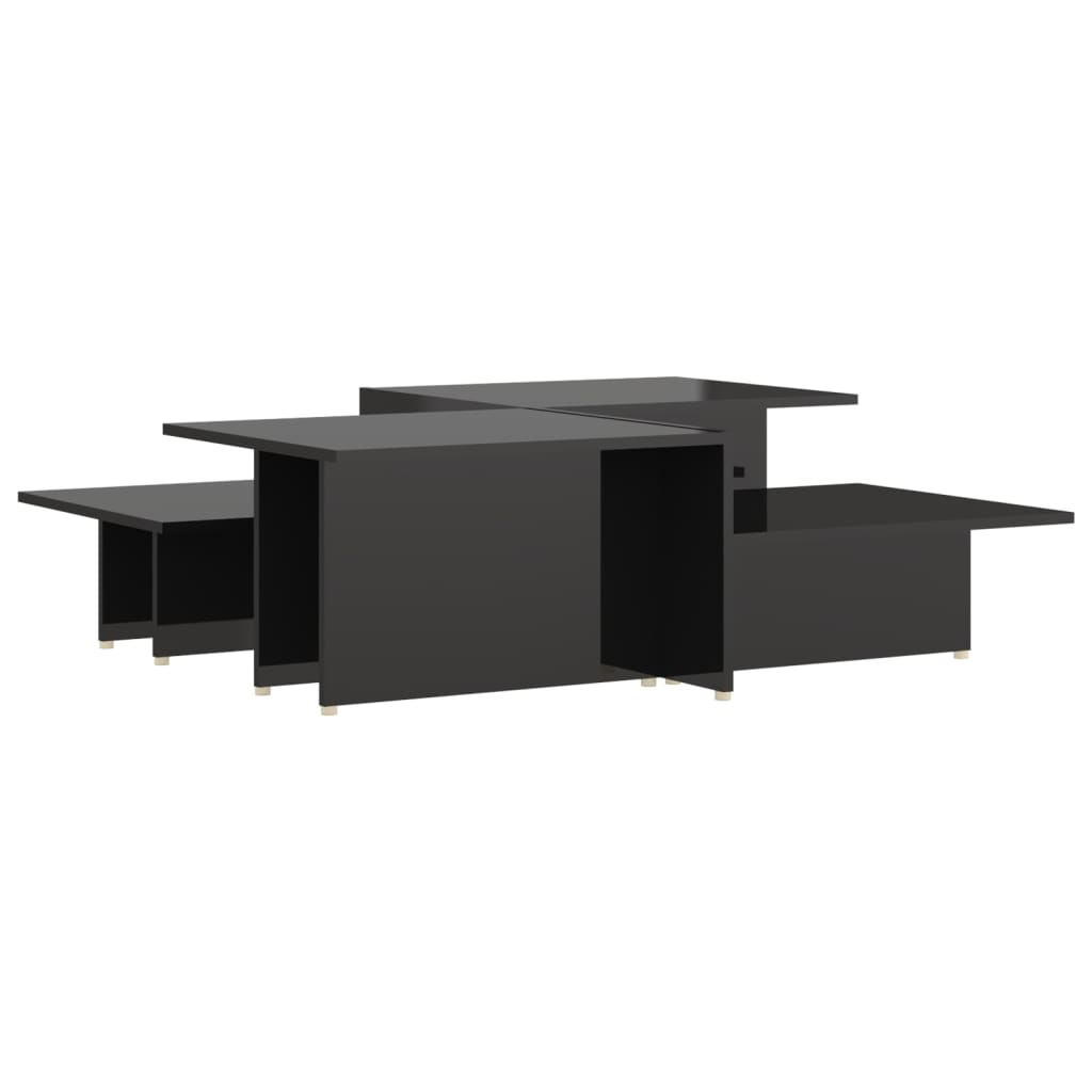 Couchtische 2Stk. Hochglanz-Schwarz 111,5x50x33cm Holzwerkstoff