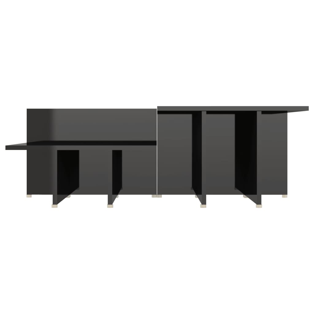 Couchtische 2Stk. Hochglanz-Schwarz 111,5x50x33cm Holzwerkstoff