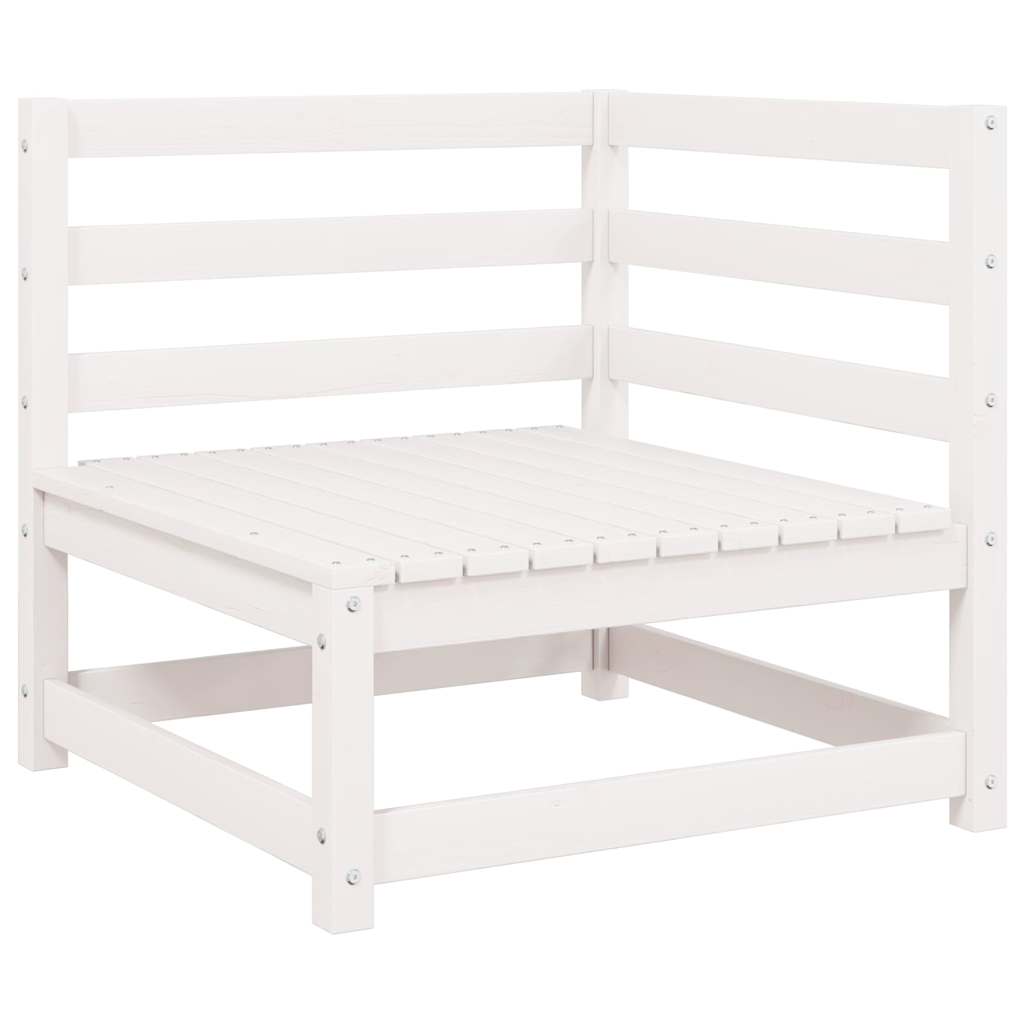 Garten-Ecksofa Weiß Massivholz Kiefer