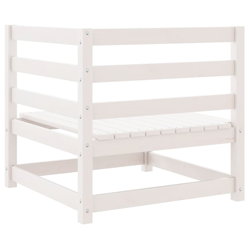 Garten-Ecksofa Weiß Massivholz Kiefer