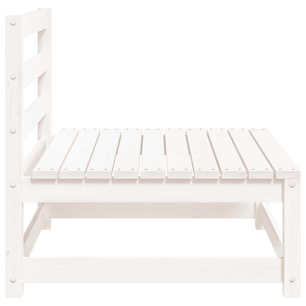 Garten-Mittelsofa Weiß Massivholz Kiefer