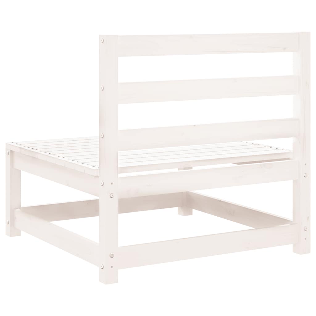 Garten-Mittelsofa Weiß Massivholz Kiefer