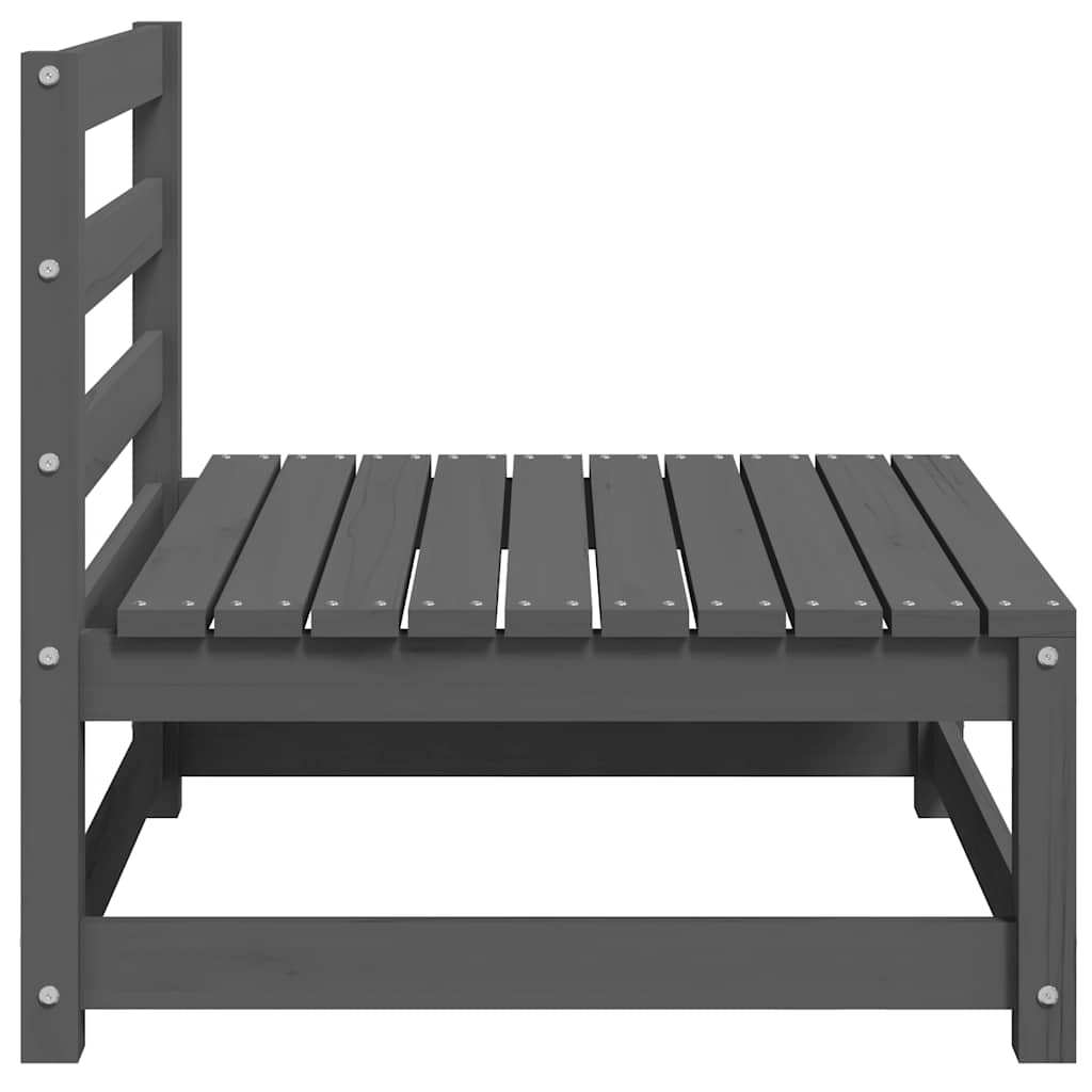 Garten-Mittelsofa Grau Massivholz Kiefer