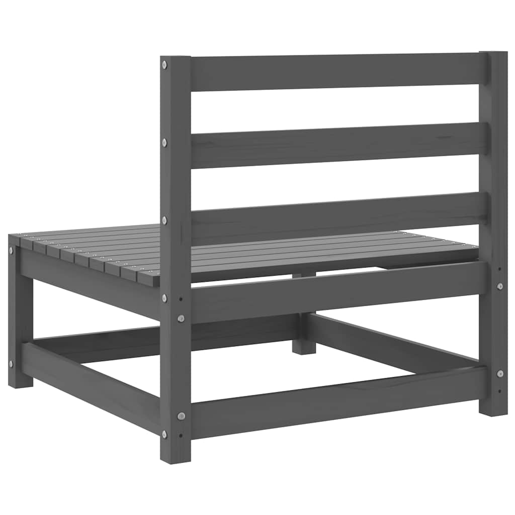 Garten-Mittelsofa Grau Massivholz Kiefer