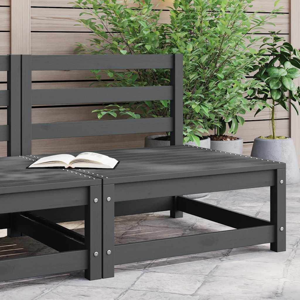Garten-Mittelsofa Grau Massivholz Kiefer