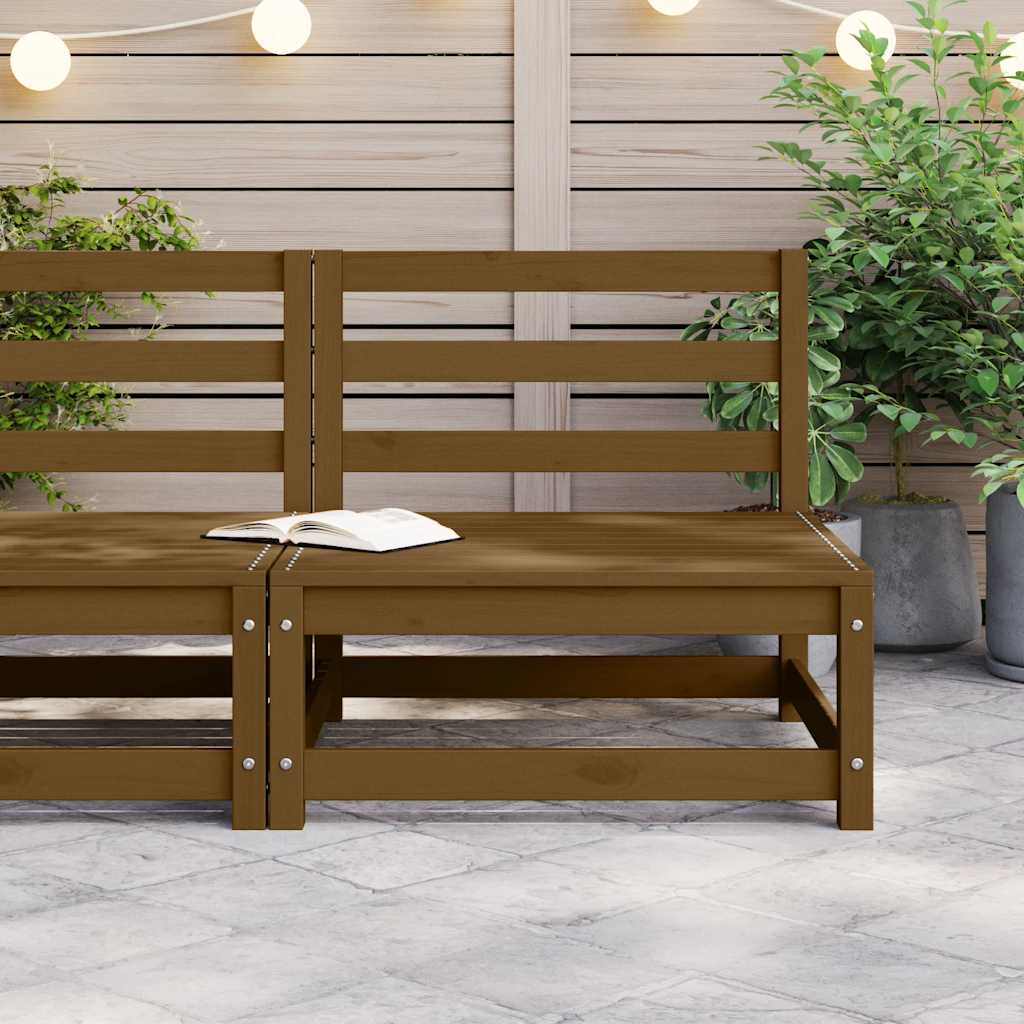 Garten-Mittelsofa Honigbraun Massivholz Kiefer