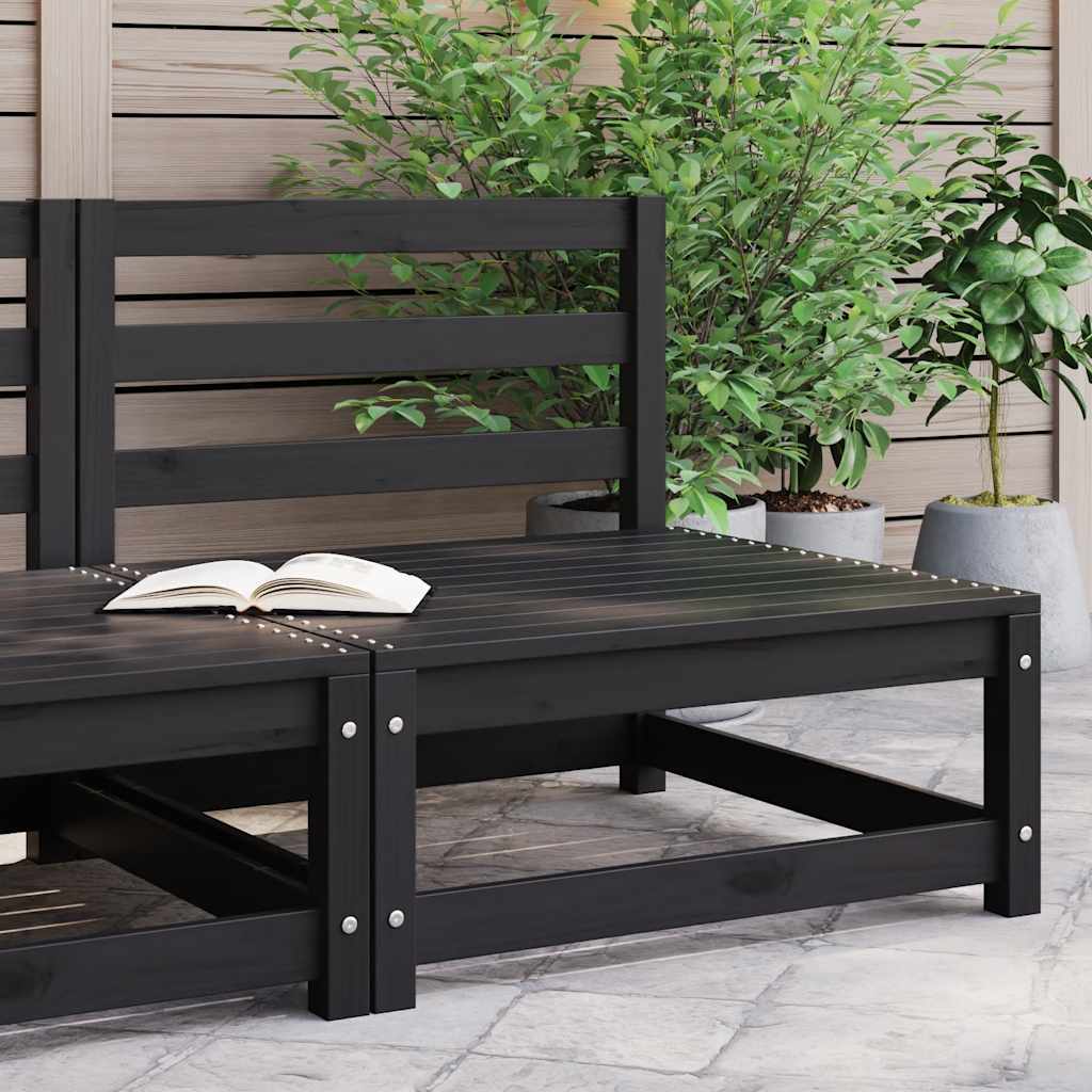 Garten-Mittelsofa Schwarz Massivholz Kiefer