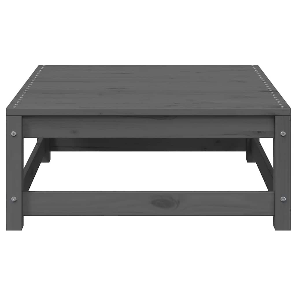 Gartenhocker 70x70x30 cm Grau Massivholz Kiefer