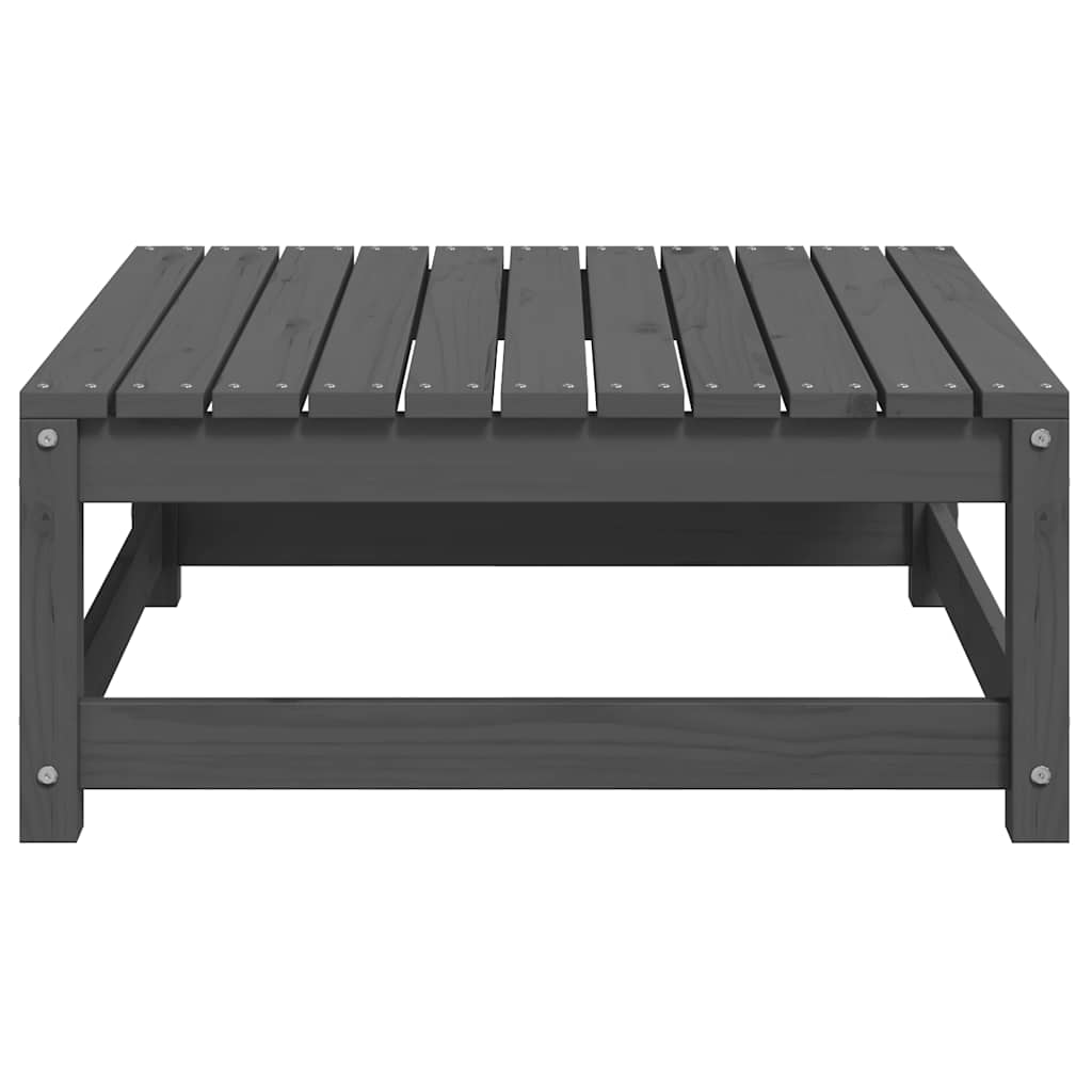 Gartenhocker 70x70x30 cm Grau Massivholz Kiefer