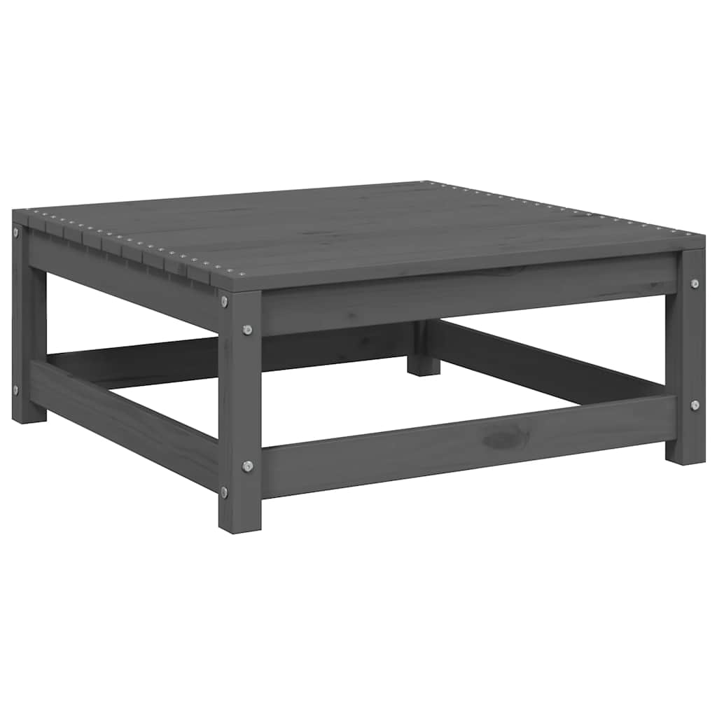 Gartenhocker 70x70x30 cm Grau Massivholz Kiefer