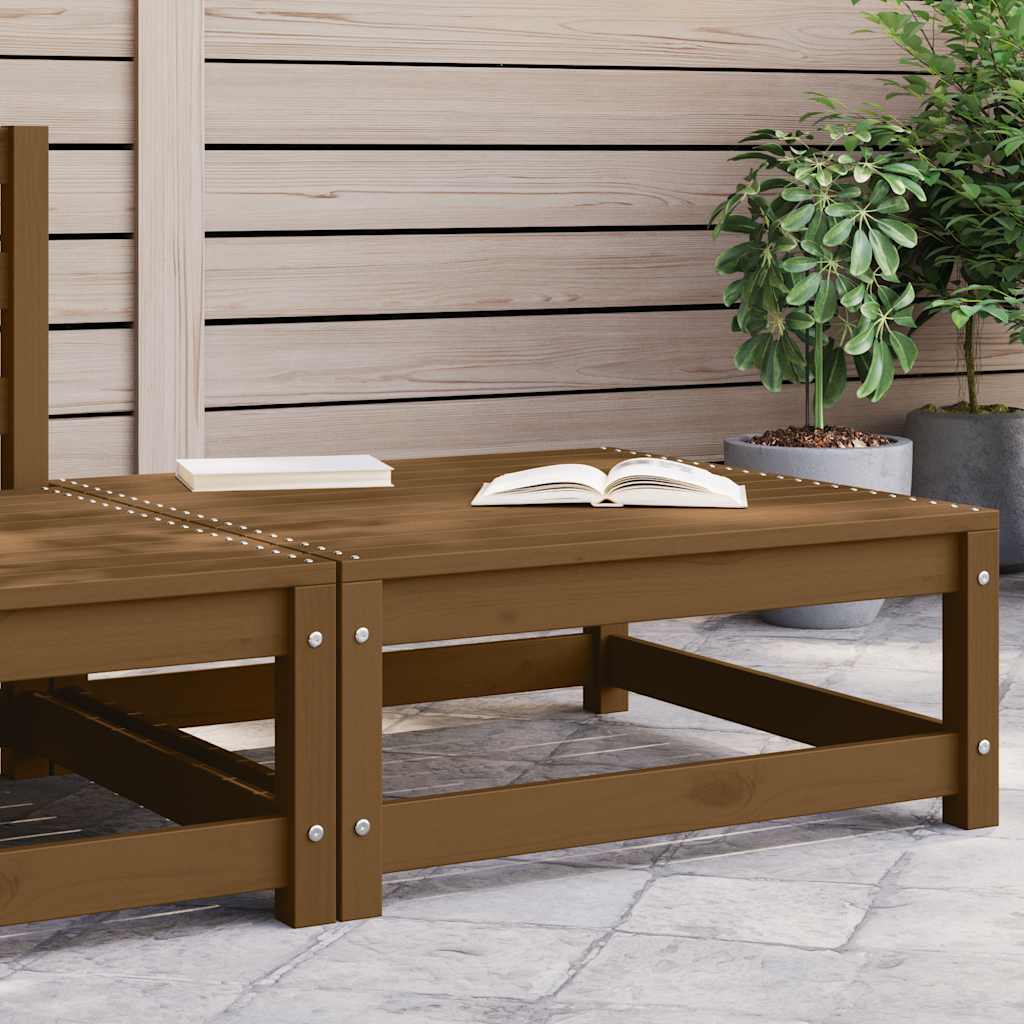 Gartenhocker 70x70x30 cm Honigbraun Massivholz Kiefer