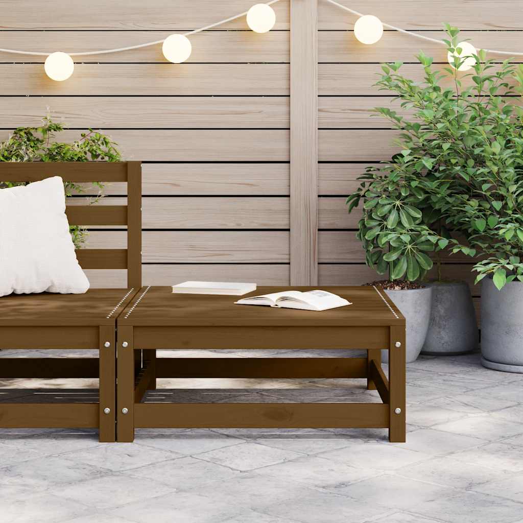 Gartenhocker 70x70x30 cm Honigbraun Massivholz Kiefer