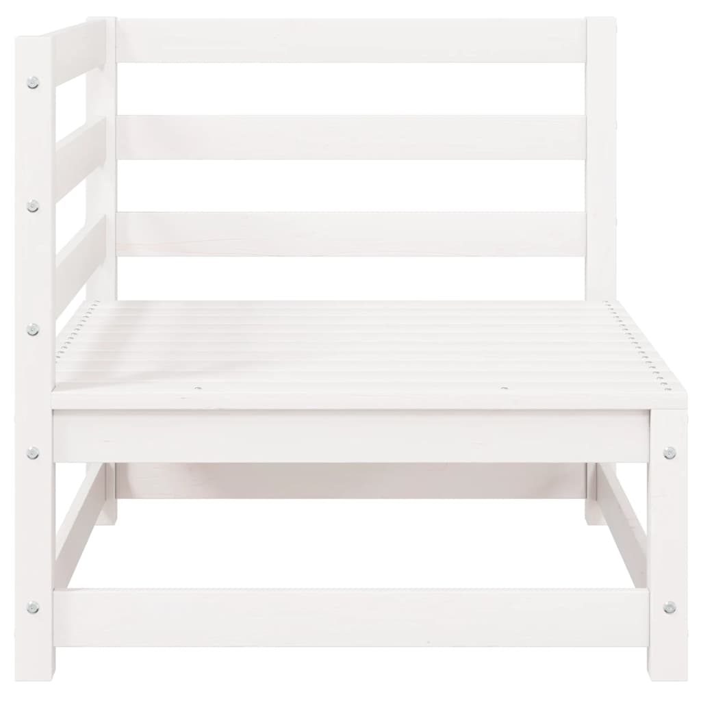 Garten-Ecksofas 2 Stk. Weiß Kiefer Massivholz