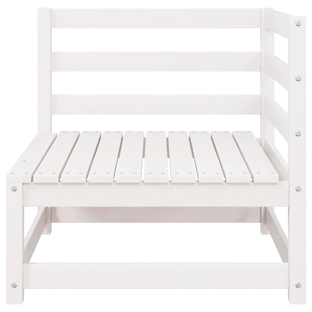 Garten-Ecksofas 2 Stk. Weiß Kiefer Massivholz