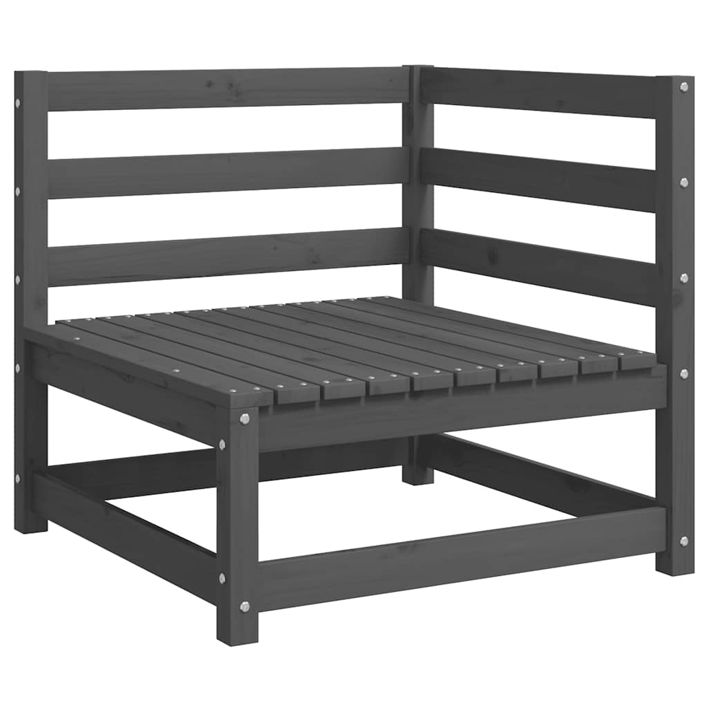 Garten-Ecksofas 2 Stk. Grau Massivholz Kiefer