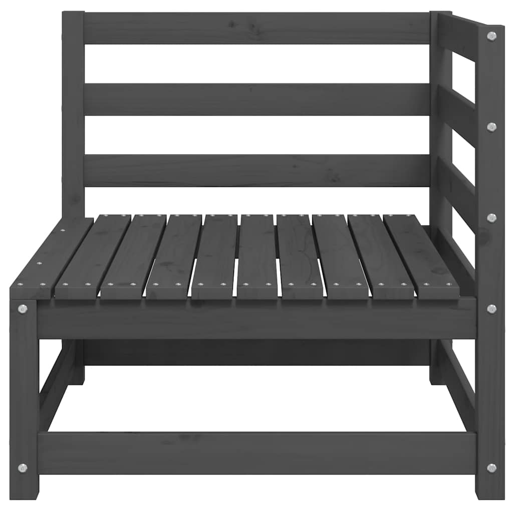 Garten-Ecksofas 2 Stk. Grau Massivholz Kiefer