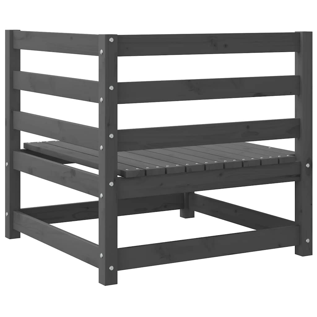 Garten-Ecksofas 2 Stk. Grau Massivholz Kiefer