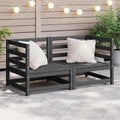 Garten-Ecksofas 2 Stk. Grau Massivholz Kiefer