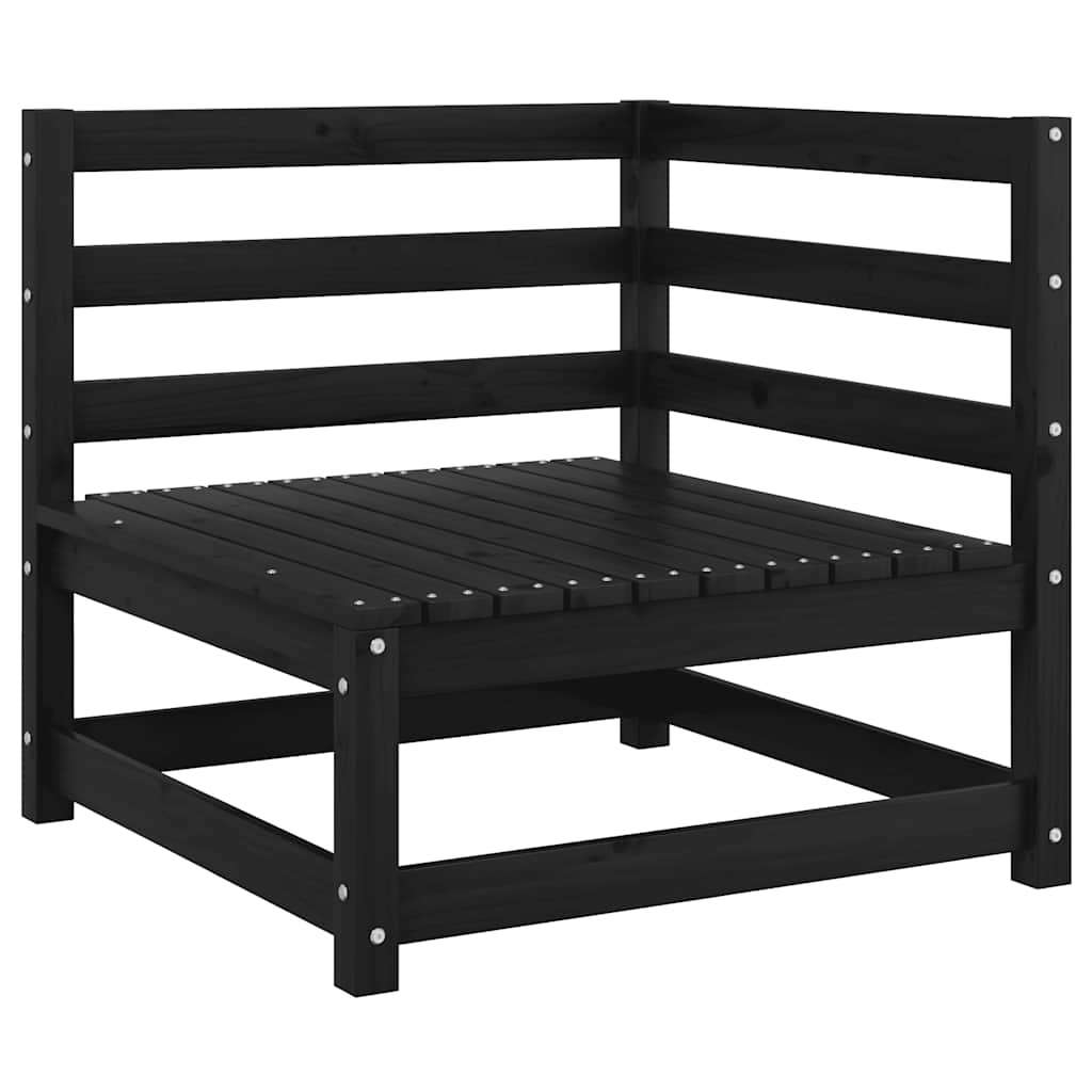 Garten-Ecksofas 2 Stk. Schwarz Kiefer Massivholz