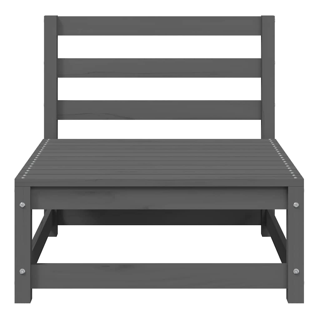 Garten-Mittelsofas 2 Stk. Grau Kiefer Massivholz