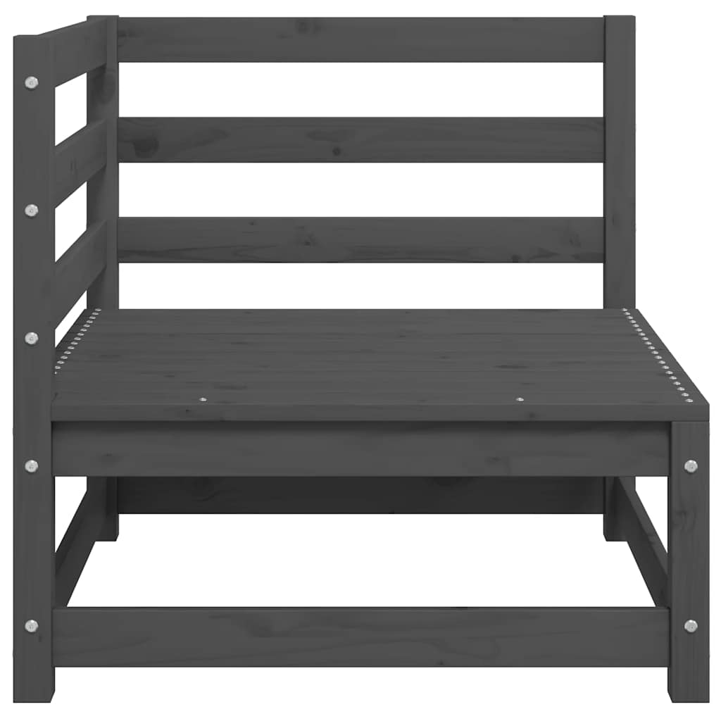 2-tlg. Garten-Lounge-Set Grau Kiefer Massivholz
