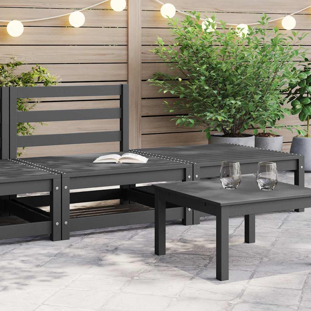 2-tlg. Garten-Lounge-Set Grau Kiefer Massivholz