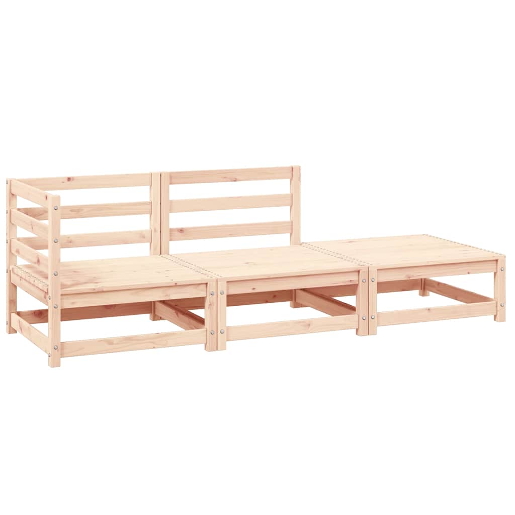 3-tlg. Garten-Lounge-Set Massivholz Kiefer
