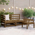 3-tlg. Garten-Lounge-Set Honigbraun Massivholz Kiefer